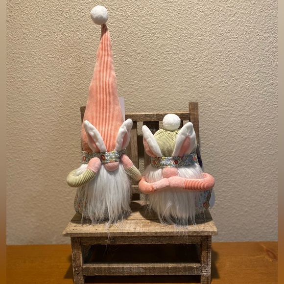 Spring Bunny Plush Gnomes Set Of 2, Spring Floral Gnomes, Bunny Gnomes - Picture 2 of 14